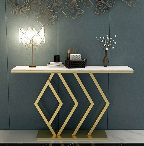 Luxurious Contemporary Console Table in Hexagonal Design 