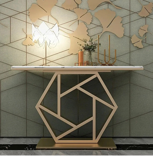 Luxurious Contemporary Console Table in Hexagonal Design 