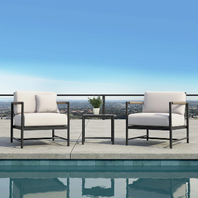 2 Single Seater Sofa with Center Table