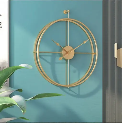 Double Ring Metal Wall Clock 